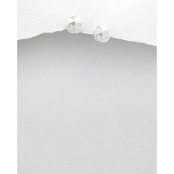 Srebrni uhani v obliki vozlja