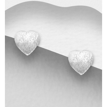 Srebrni uhani v obliki srčka - mat
