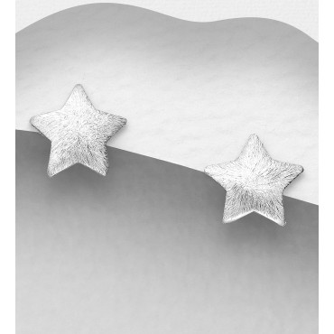 Srebrni uhani v obliki zvezdice - mat