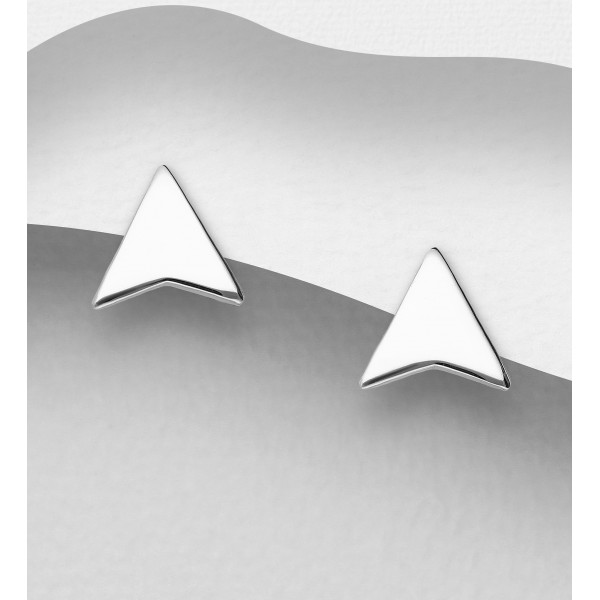 Srebrni uhani v obliki puščice