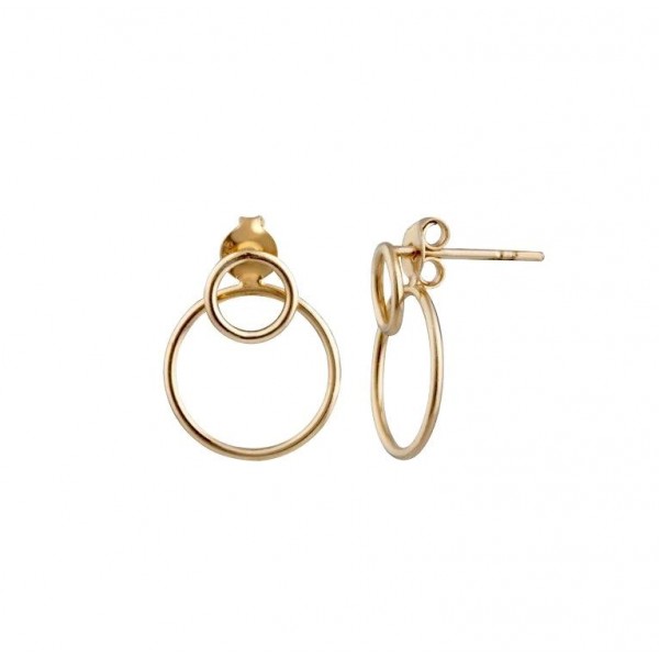 Elegantni uhani z dvojnim krogom