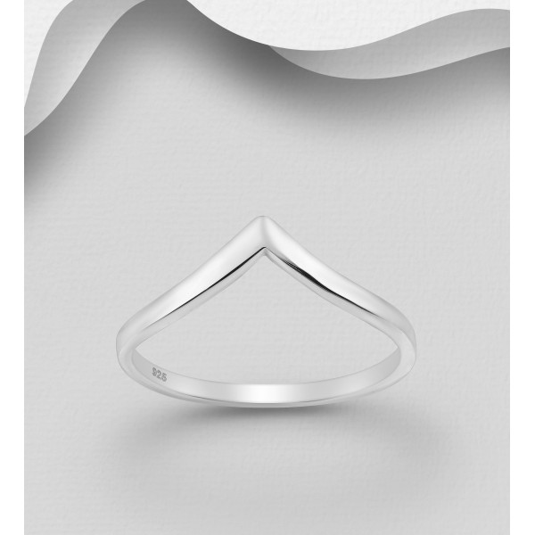 Srebrni prstan - oblika "V"